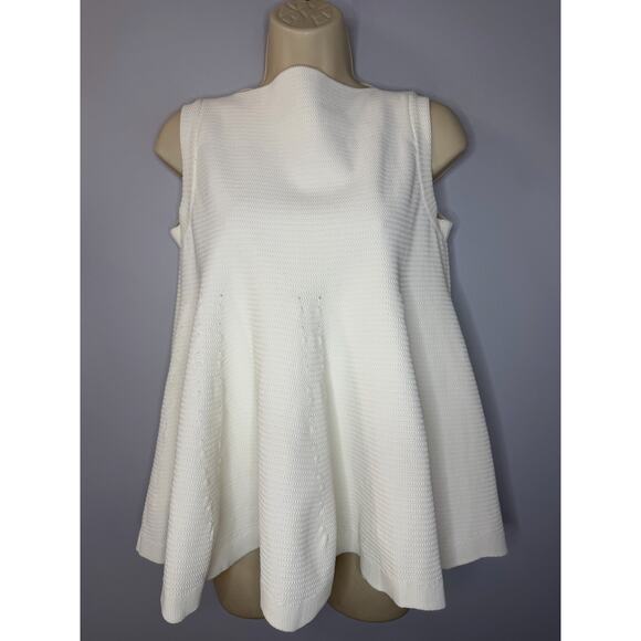 ALAIA Knitted Sleeveless Top Blouse Peplum Stretch Top White Women's 38 - 6 - Picture 7 of 11